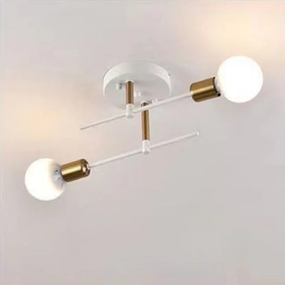 Nordic Simple Living Room Ceiling Light 2 lamps Modern Long Iron Arm
