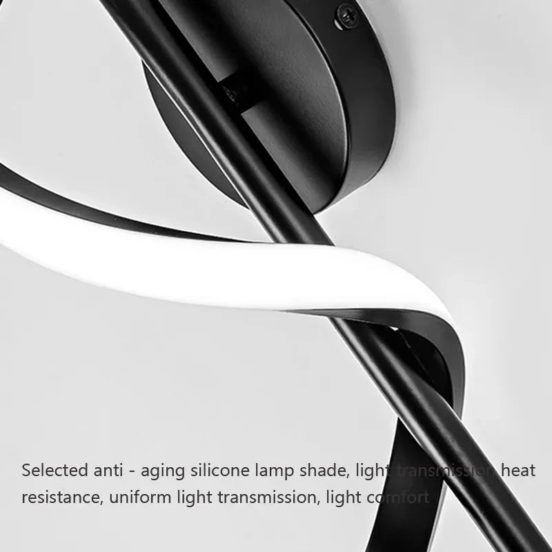 LED Wall Lamp Nordic Bedroom Bedside Minimalist Sconce Black White