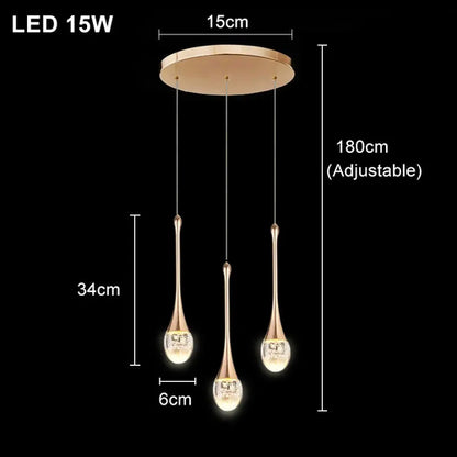 Modern Bubble Crystal Pendant Lights Indoor Hanging Lamp For  Kitchen