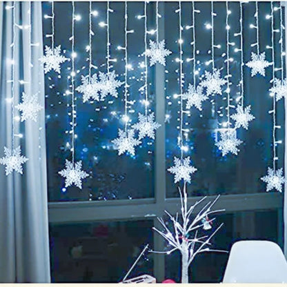 3.2M Christmas Snowflake Curtain String Lights Indoor Christmas Light
