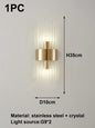 Gold/Black Stainless Steel Crystal Wall Sconce for Living Room,