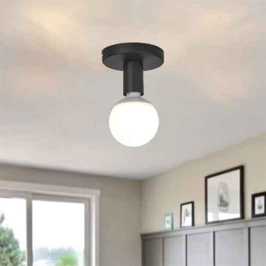 Black/White E27 Lamp Base Modern Nordic Retro Iron lamp Decor For