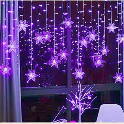 3.2M Christmas Snowflake Curtain String Lights Indoor Christmas Light