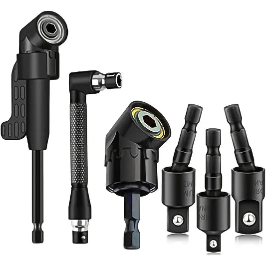 6pcs Right Angle Drill Attachment Set,and Rotatable Impact Grade