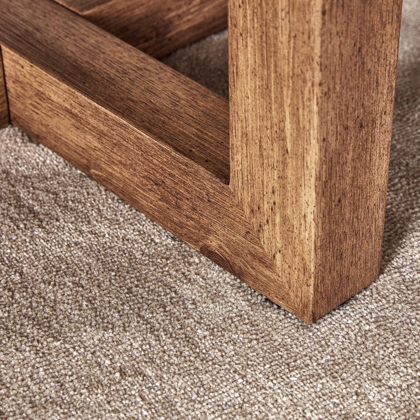 Modern Retro Gray Texture MDF Round Coffee Table with Crossed Legs,