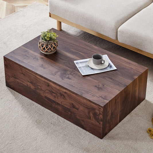 39.3*23.6*12 Inch Walnut Wood Grain MDF Coffee Table - Luxurious