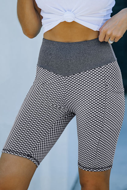 Black Side Pockets Ruched Butt Lifting Yoga Shorts