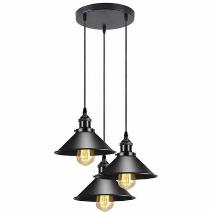 Black Metal Cone Shade Pendant Light Fixture~3393
