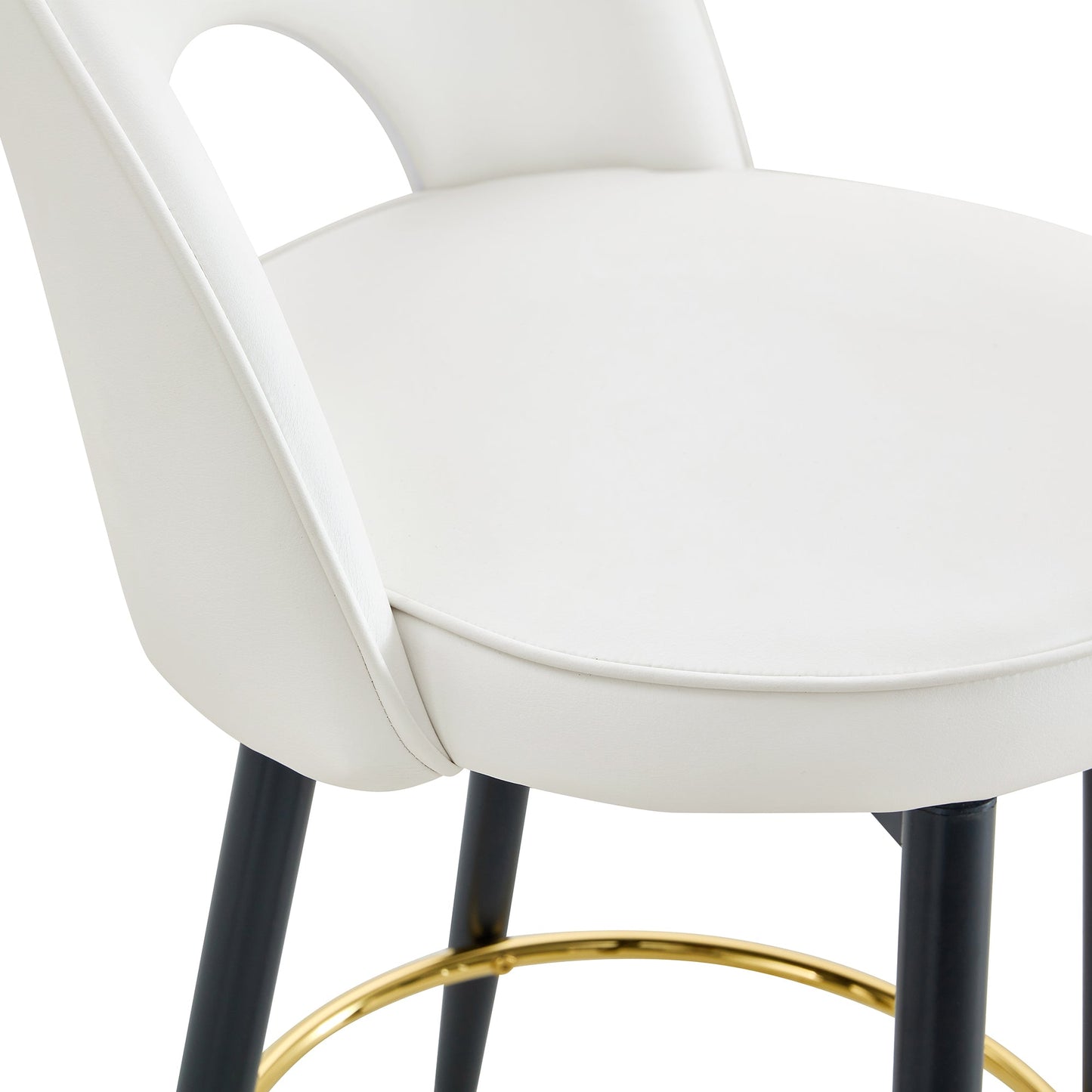 360 ° rotatable bar chair.Modern White PU comfortable upholstered bar