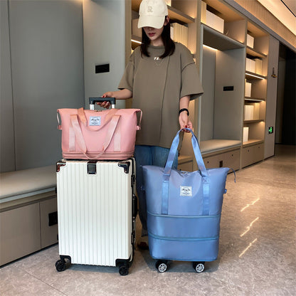 New Universal Wheel Travel Bag With Double-layer Dry And Wet