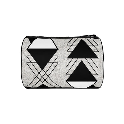 Crossbody Water-resistant Travel Bag - Black and White Ash Grey