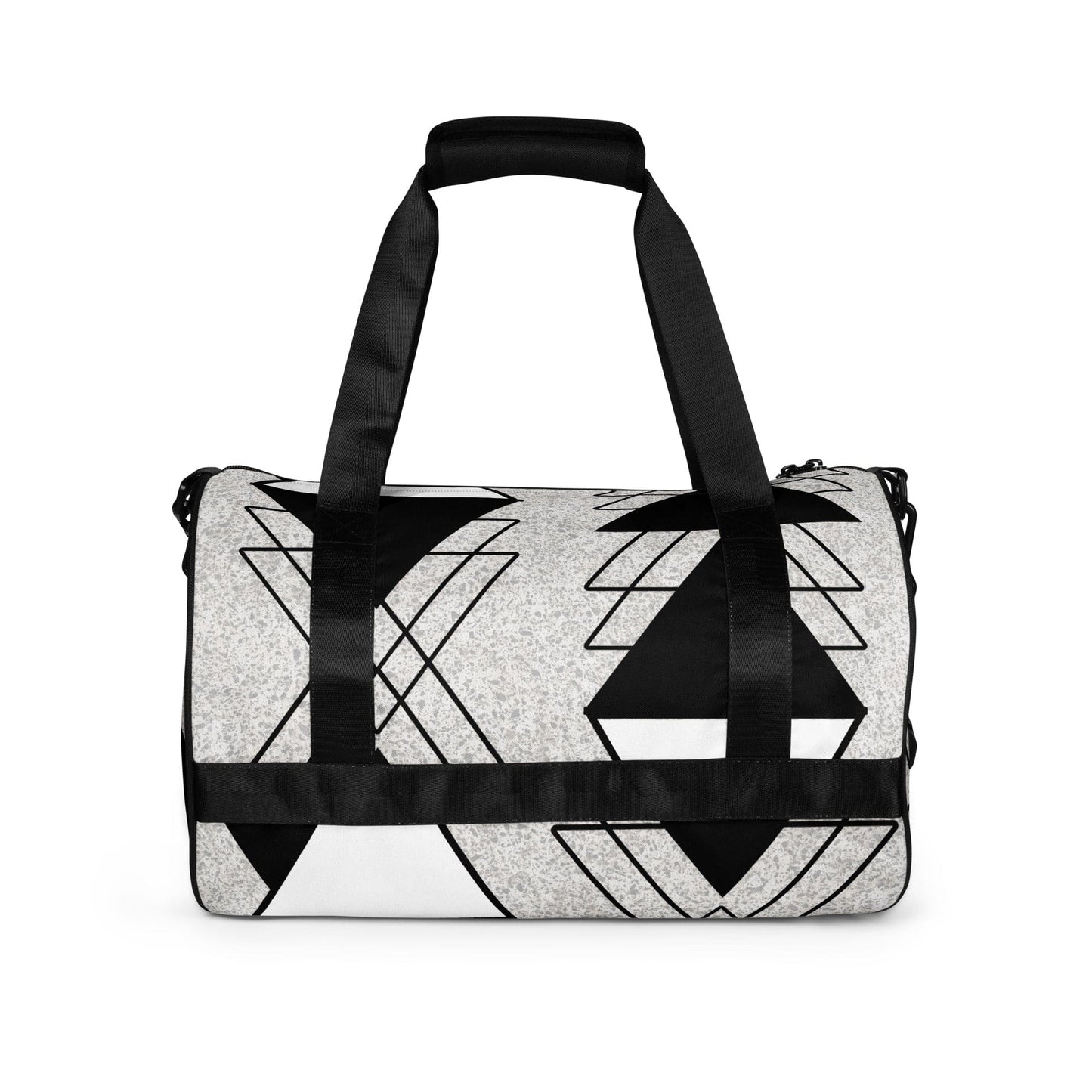 Crossbody Water-resistant Travel Bag - Black and White Ash Grey