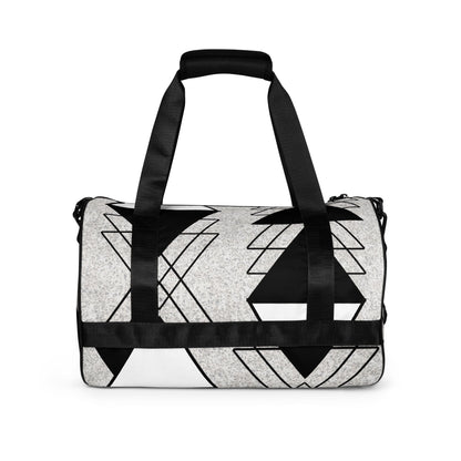 Crossbody Water-resistant Travel Bag - Black and White Ash Grey
