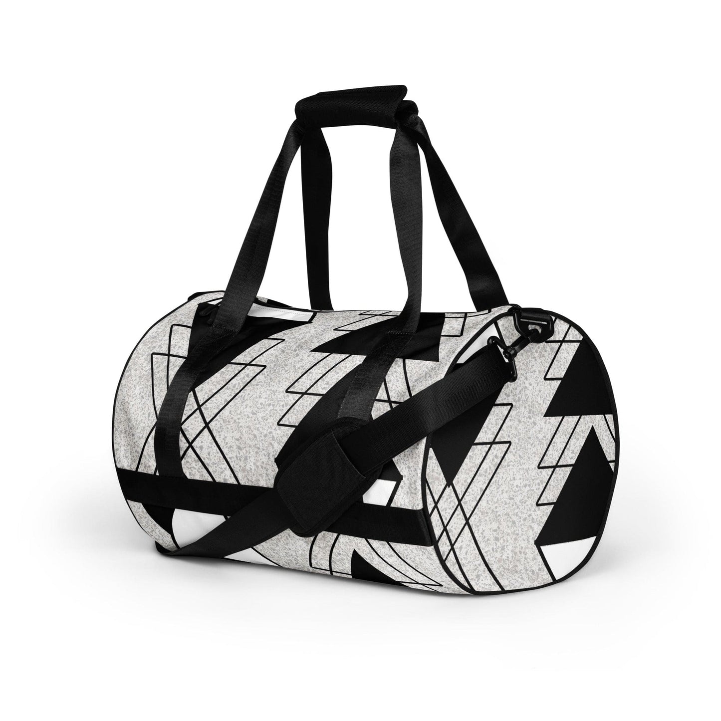 Crossbody Water-resistant Travel Bag - Black and White Ash Grey