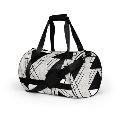 Crossbody Water-resistant Travel Bag - Black and White Ash Grey