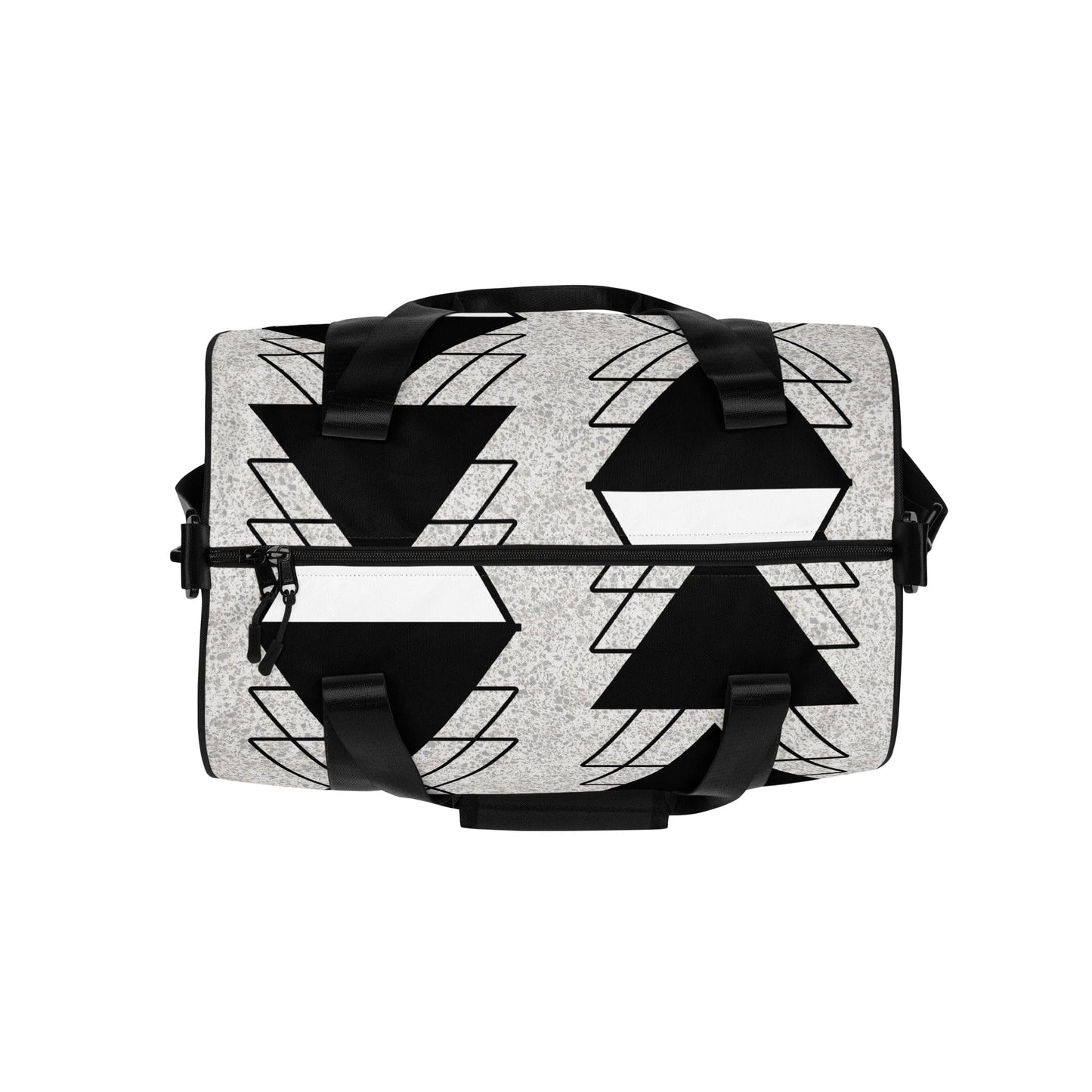 Crossbody Water-resistant Travel Bag - Black and White Ash Grey