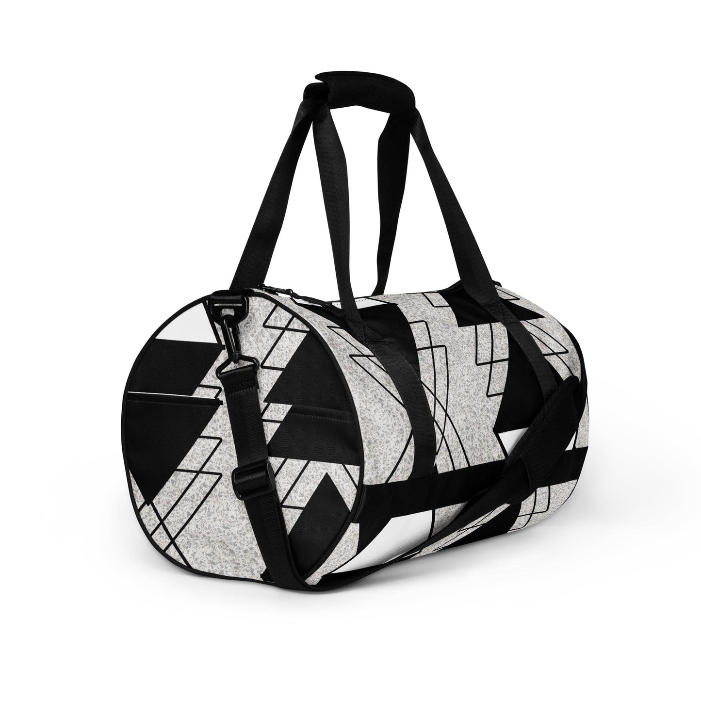Crossbody Water-resistant Travel Bag - Black and White Ash Grey