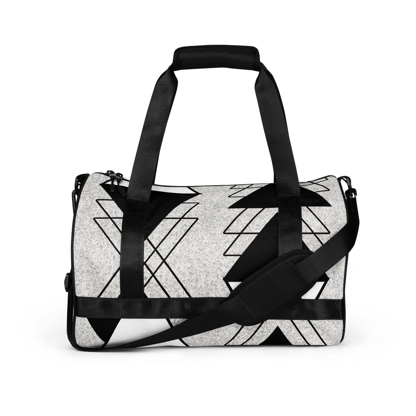 Crossbody Water-resistant Travel Bag - Black and White Ash Grey