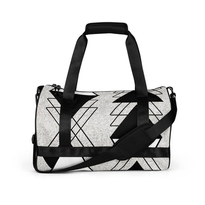 Crossbody Water-resistant Travel Bag - Black and White Ash Grey