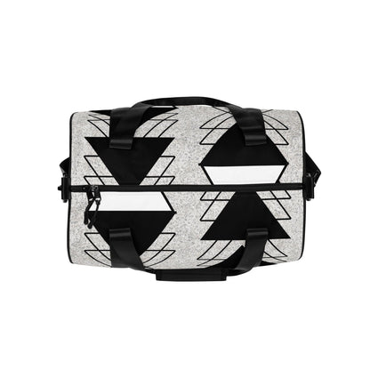 Crossbody Water-resistant Travel Bag - Black and White Ash Grey