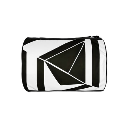 Crossbody Water-resistant Travel Bag - Black and White Geometric