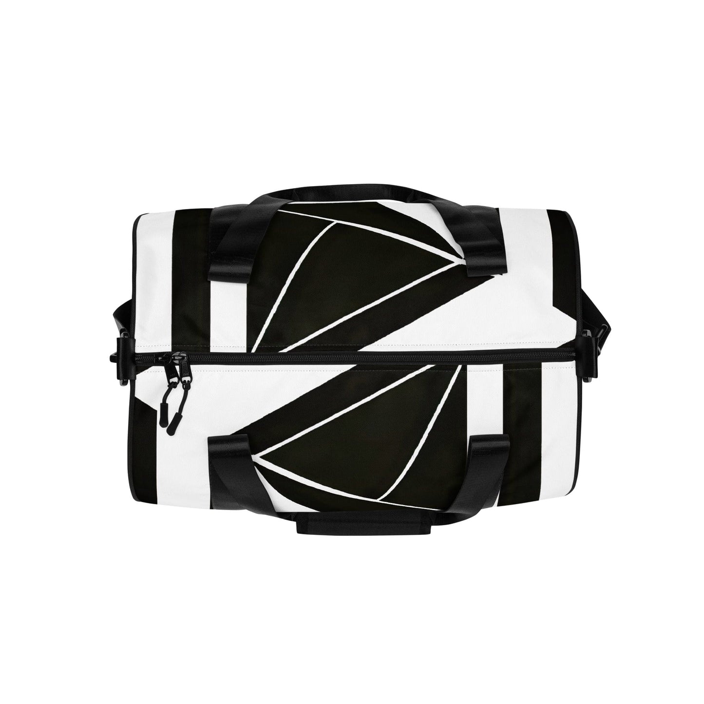 Crossbody Water-resistant Travel Bag - Black and White Geometric