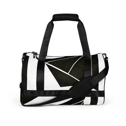 Crossbody Water-resistant Travel Bag - Black and White Geometric