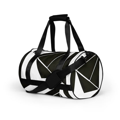 Crossbody Water-resistant Travel Bag - Black and White Geometric