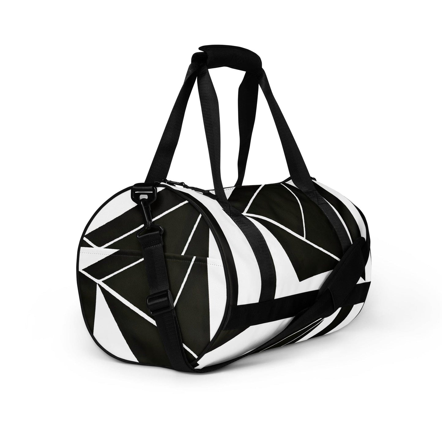 Crossbody Water-resistant Travel Bag - Black and White Geometric