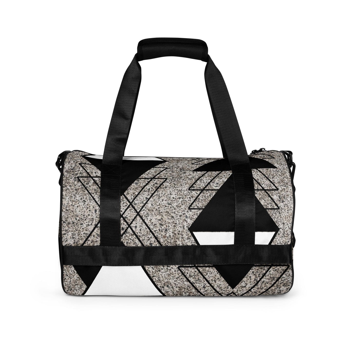 Crossbody Water-resistant Travel Bag - Black and White Triangular