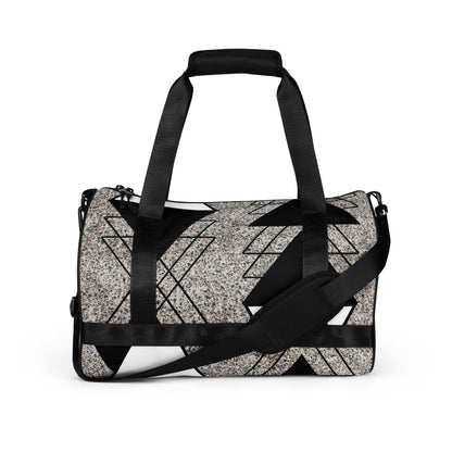 Crossbody Water-resistant Travel Bag - Black and White Triangular