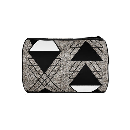 Crossbody Water-resistant Travel Bag - Black and White Triangular