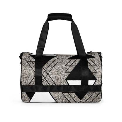 Crossbody Water-resistant Travel Bag - Black and White Triangular