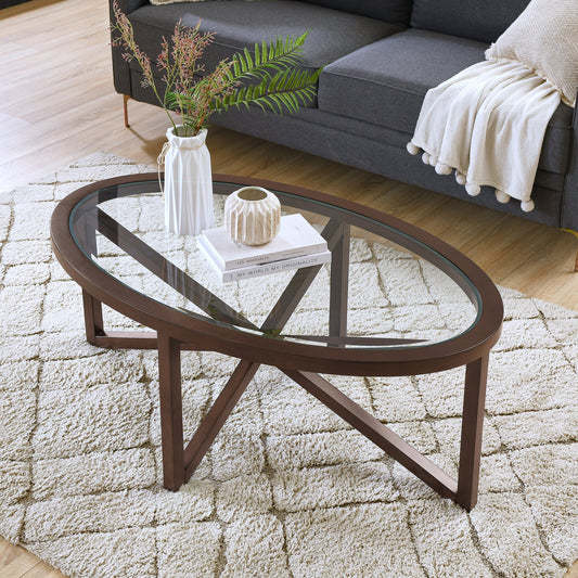 Modern simple glass coffee table, tempered glass coffee table solid