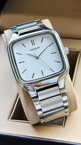 Men’s Square Designer Analog Watch with Mesh Steel Strap