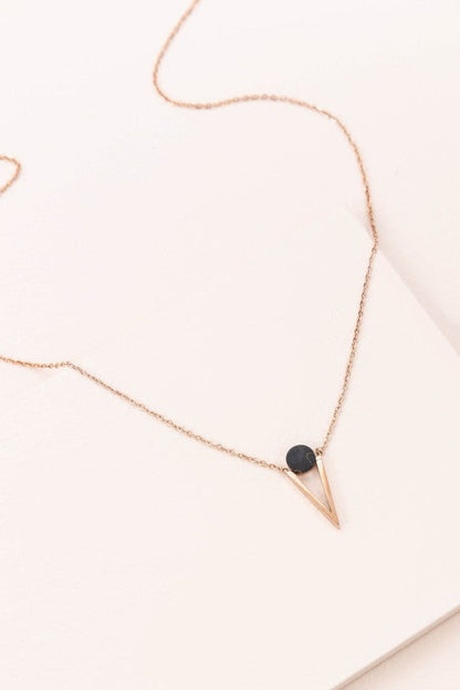 Tensly Point Stone Necklace | Rose Gold (14K)