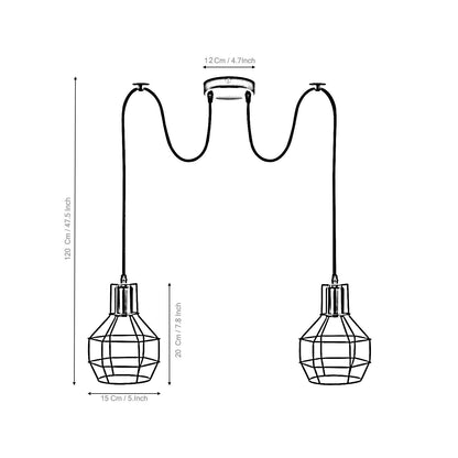 Metal Cage 2 Way Spider Hanging Light~3390