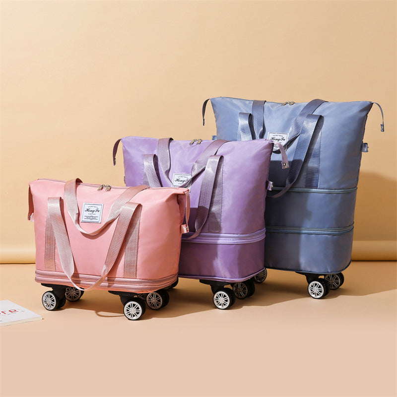 New Universal Wheel Travel Bag With Double-layer Dry And Wet
