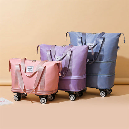 New Universal Wheel Travel Bag With Double-layer Dry And Wet