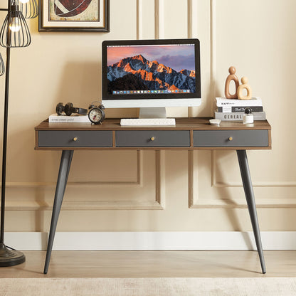 Mid Century Desk , Modern Writing Study Desk with Drawers,