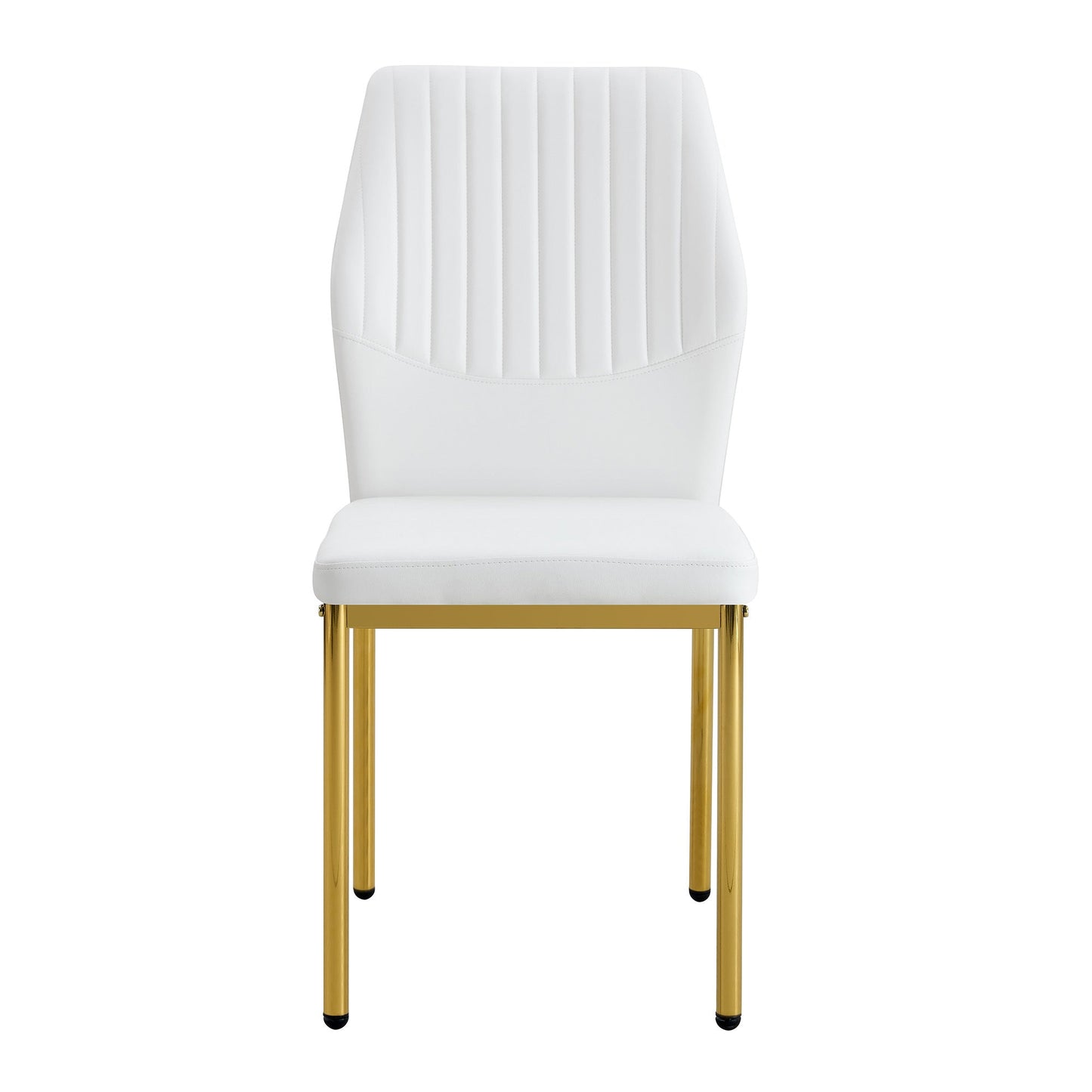 Luxury Simple Chair - Set of 4 White PU Material High Resilience