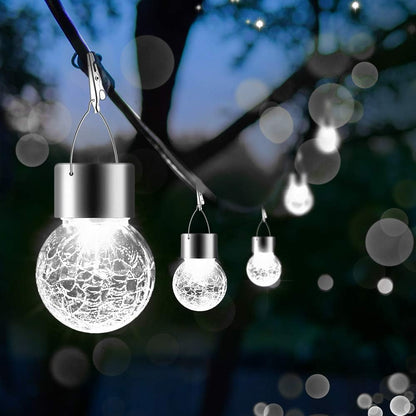 Solar Hanging Globe Lights Waterproof Cold White 24 Pack