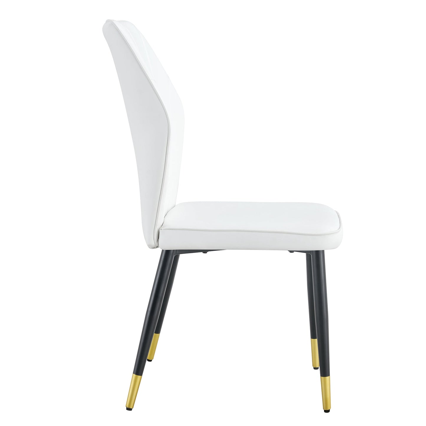 4 modern dining chairs with stylish PU patterned backrest and black