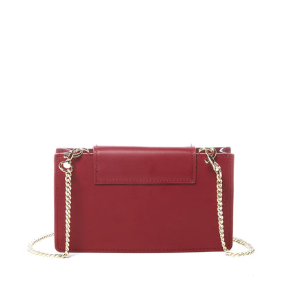 Mini Crossbody Bag Small Leather Burgundy Purse Wristlet Women's