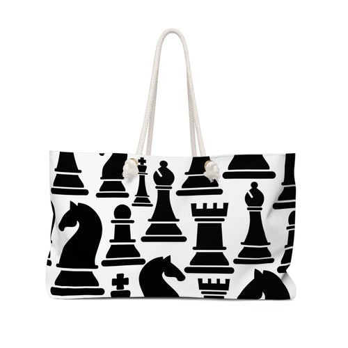 Weekender Tote Bag for Work/school/travel - Black and White Chess