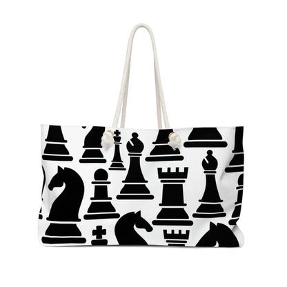 Weekender Tote Bag for Work/school/travel - Black and White Chess