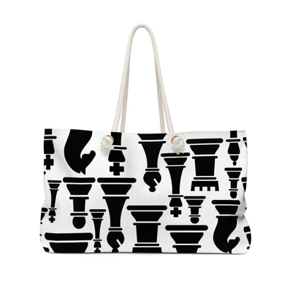 Weekender Tote Bag for Work/school/travel - Black and White Chess
