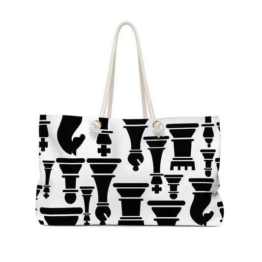 Weekender Tote Bag for Work/school/travel - Black and White Chess
